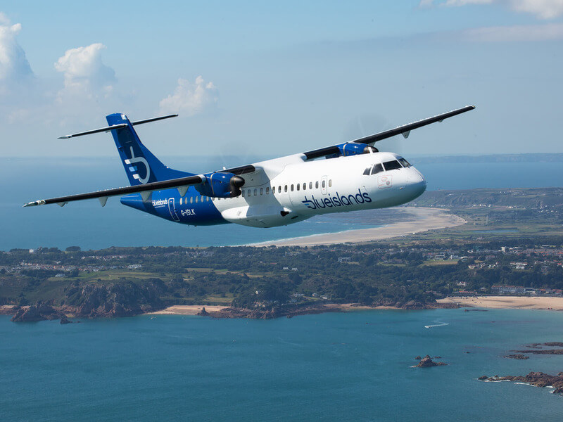 Blue Islands plane over Jersey